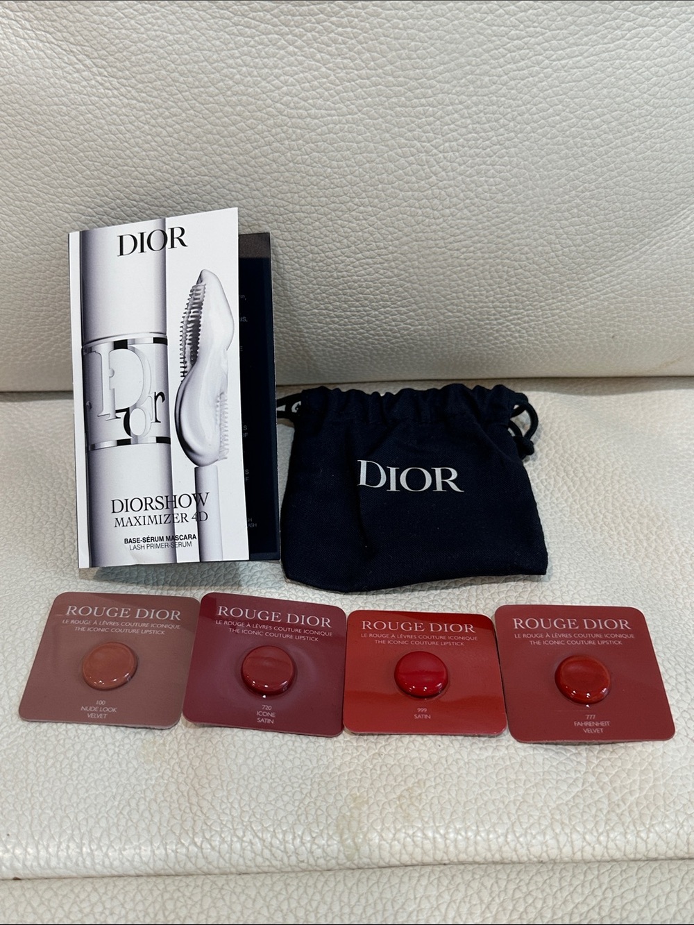 DIOR Rouge Dior Lipstick (4 single-use shades) & DIORSHOW Iconic Overcurl Mascar